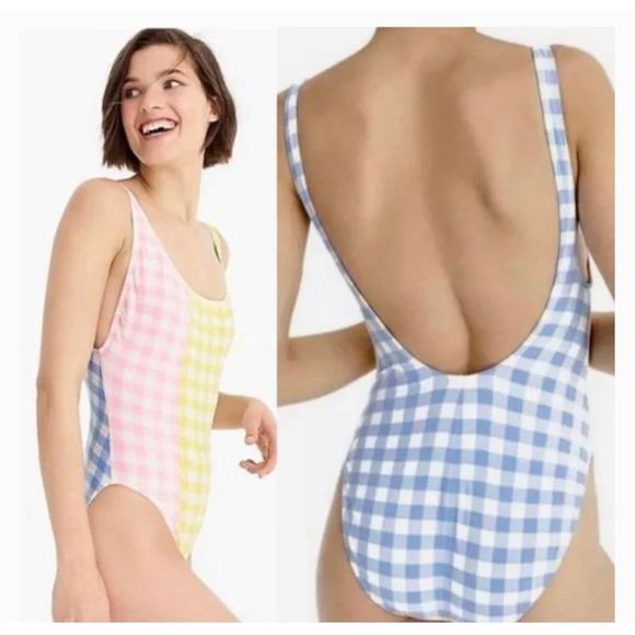 J. Crew Other - NWT J. Crew Colorblock Gingham Swimsuit